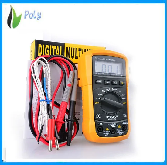 Hyelec MS8233E 2000 графы Autorange AC / DC напряжение ток температуры цифровой мультиметр
