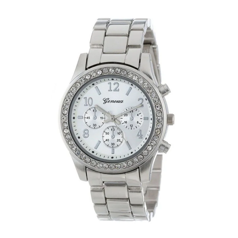 Geneva классические роскошные часы со стразами женские модные Reloj Mujer Relogio