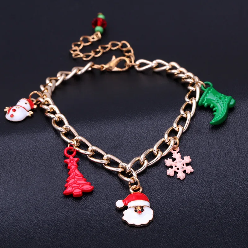 DoreenBeads Акриловые ручной работы бисерные браслеты красный и зеленый Рождество