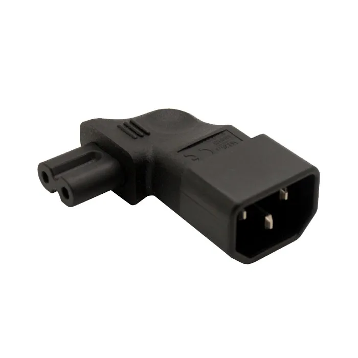 IEC 320 C14 к C7 адаптер с прямым углом штепсельной вилки 3pin папа 2pin гнездовой