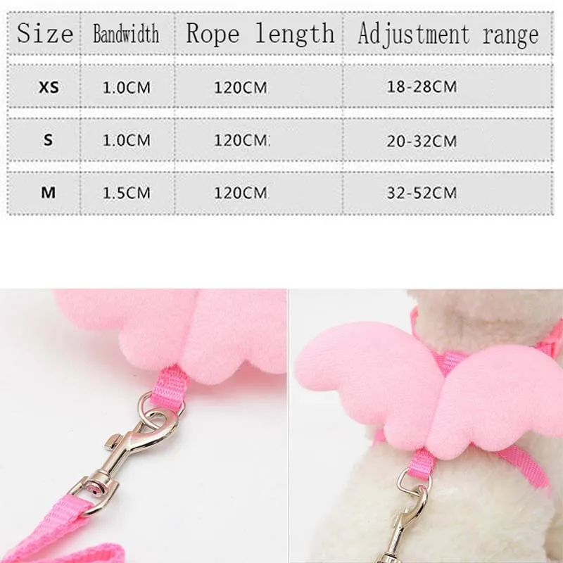 Cute Little Angel Wing Breathable Leash Pet Puppy Dog Harness for Small Dogs Animals Walking Hand Strap Supplies Дом и сад