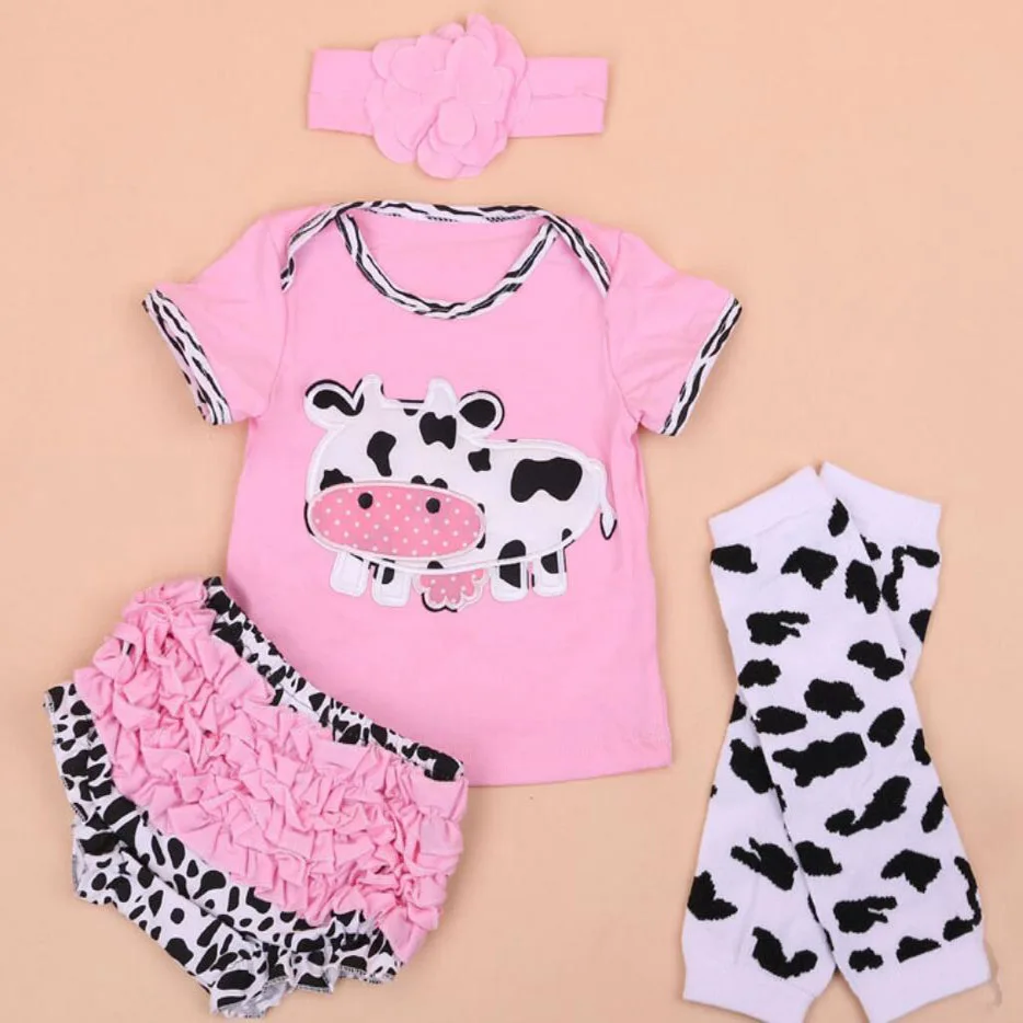 Комплект одежды из 4 предметов с изображением коровьего молока Одежда для