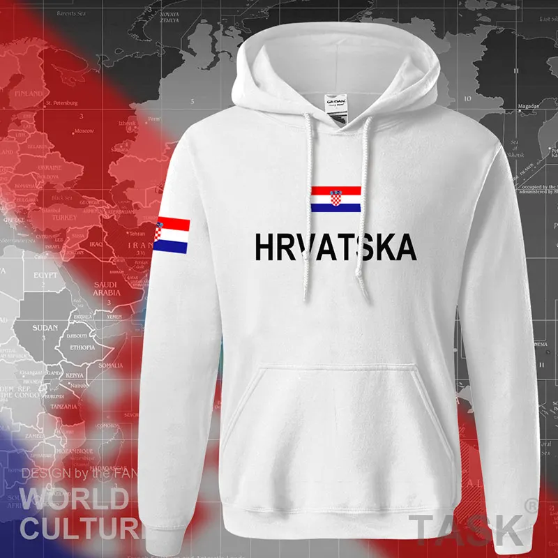 Croatia Hrvatska хорватские толстовки мужская Толстовка новая уличная одежда спортивный костюм nation team HRV croats - Цвет: hooded white