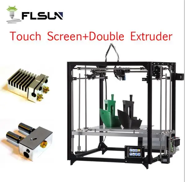 Touch Double E Flsun 3d принтер высокой точности большой размер печати 260*260*350 мм 3D-принтер Комплект горячей кровати один рулон нити Sd карты - Цвет: Touch Double E
