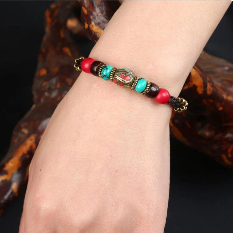 LOVBEAFAS Boho регулируемые браслеты и для женщин веревка ручной работы Плетение