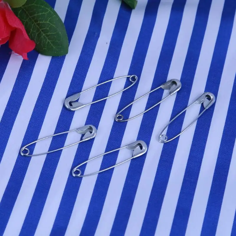 60 шт. Безопасность булавки серебристого тона металлический Нержавеющая сталь 4 5