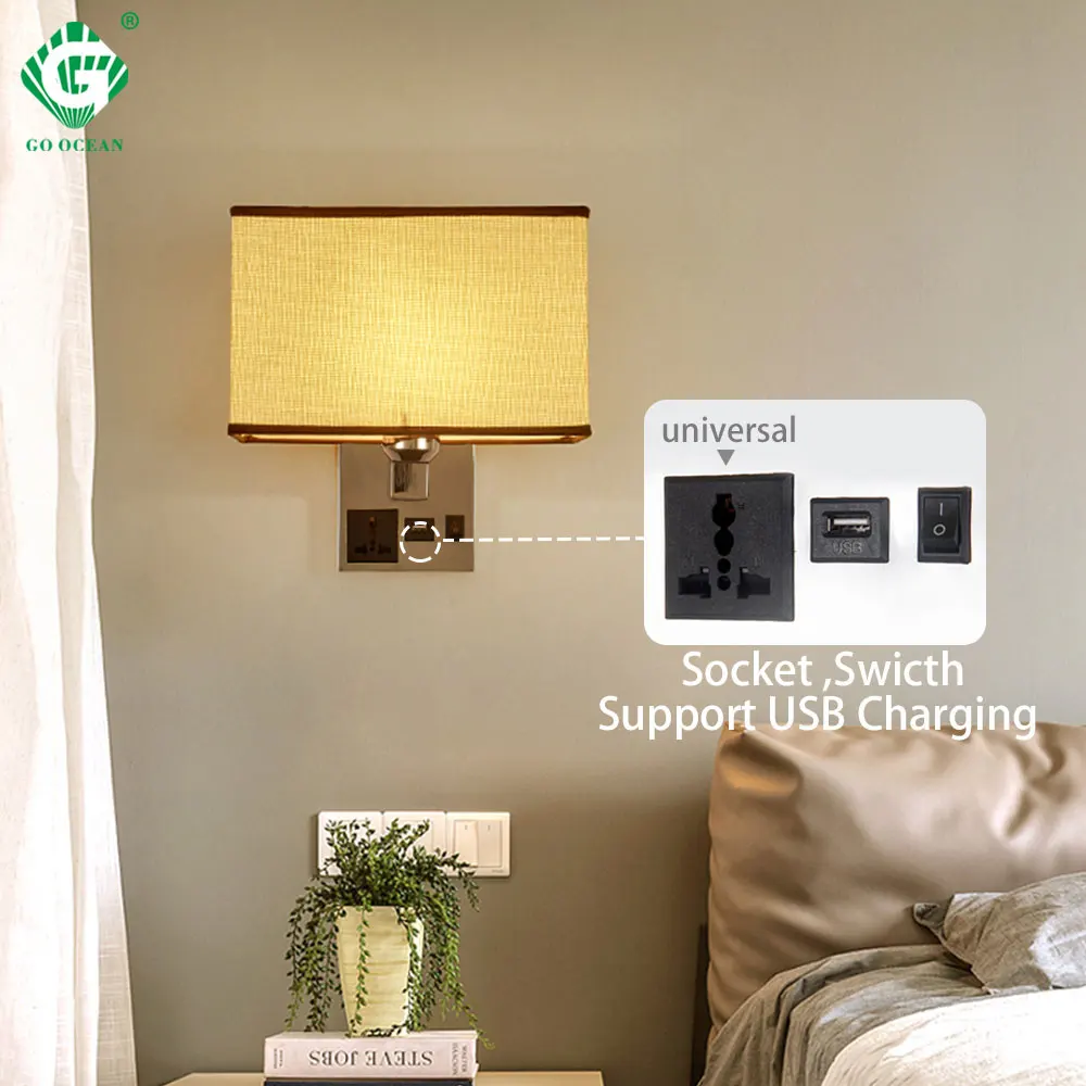 Разъем USB E27 Светодиодный светильник Настенный лестница ванная комната Бра