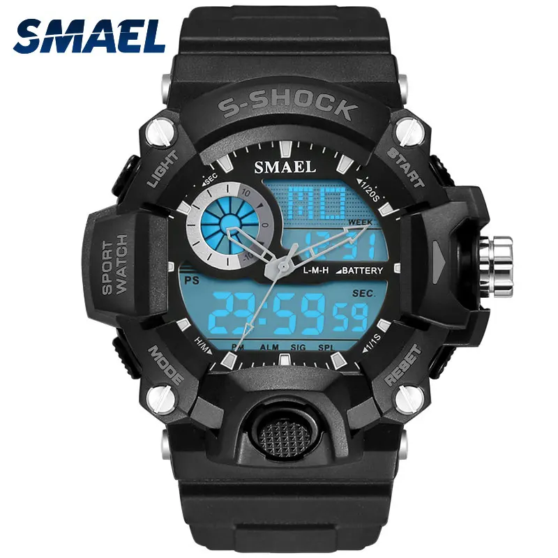 Новые мужские часы с двойным дисплеем цифровой светодиодный свет оригинальные