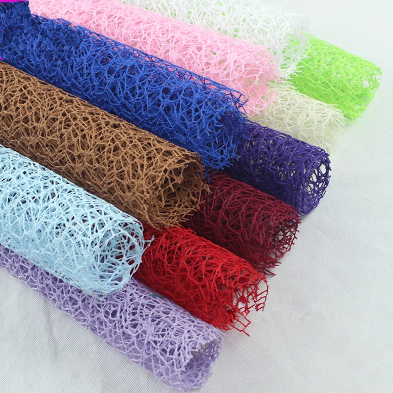 

10pcs70*50cm DIY Flower Gift Decoration Home Decoration Table Runner Mesh Handmade Materials Jacquard Flowers Party Supply