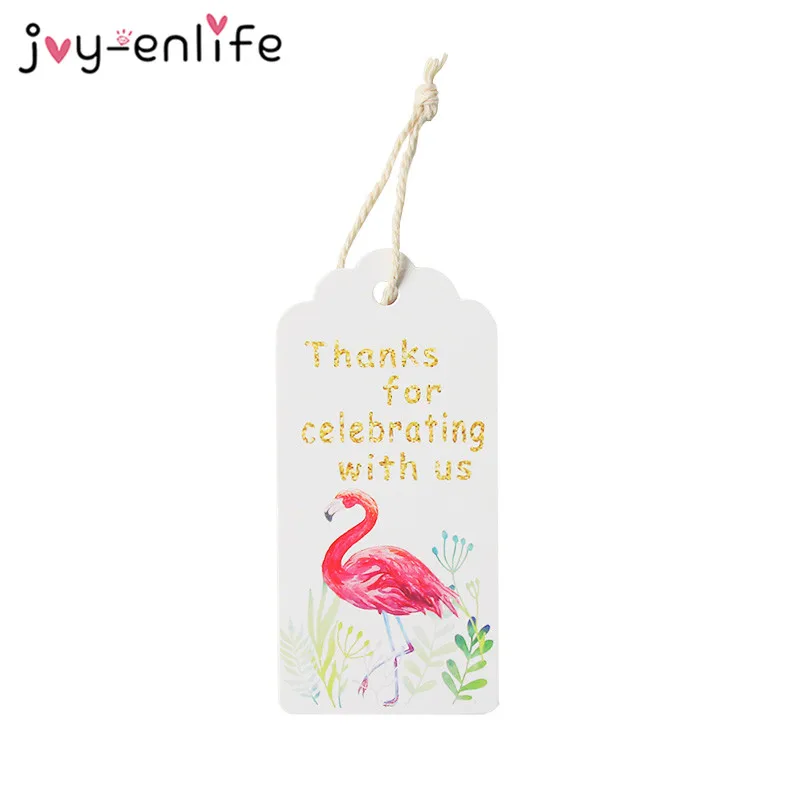 JOY ENLIFE 50 шт DIY Фламинго Птица бумажные бирки для подарков этикетки подвесные