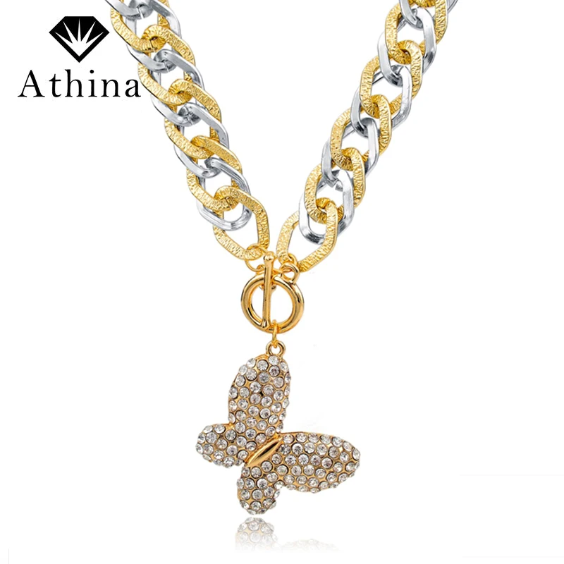 

2018 New Crystal Butterfly Necklace Women Long Gold Chain Necklaces & Pendants Fashion Jewelry Collares SNE150779