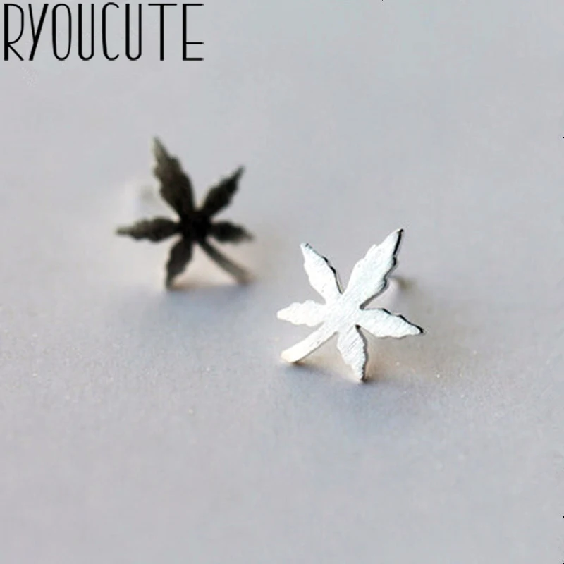 RYOUCUTE настоящий серебристый лист серьги для женщин роскошный бренд свадебные