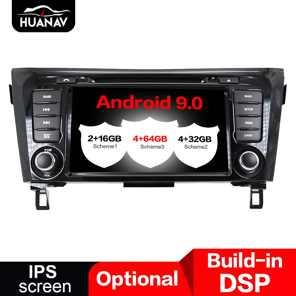 Автомобильный DVD-плеер DSP Android 9 для Nissan Qashqai Dualis Rouge 2013 Автомобильная GPS-навигация