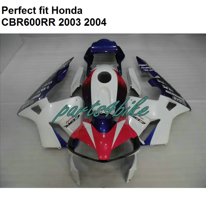 ABS Пластиковый обтекатель для Honda CBR600RR F5 комплект обтекателей 2003 2004 Красный Белый