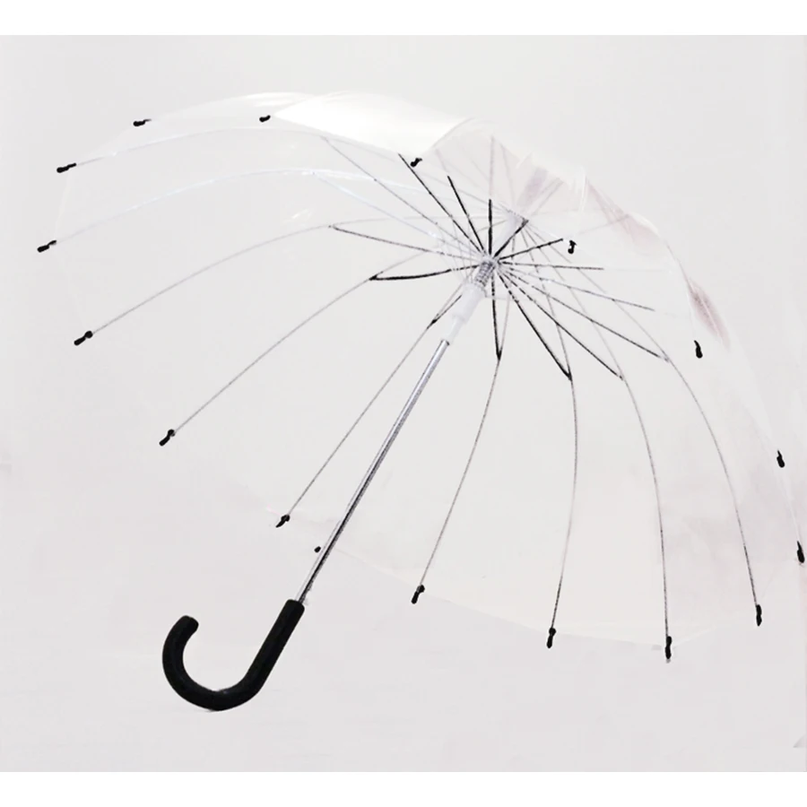 Длинный прозрачный автоматический женский зонт Paraguas Прозрачный большой
