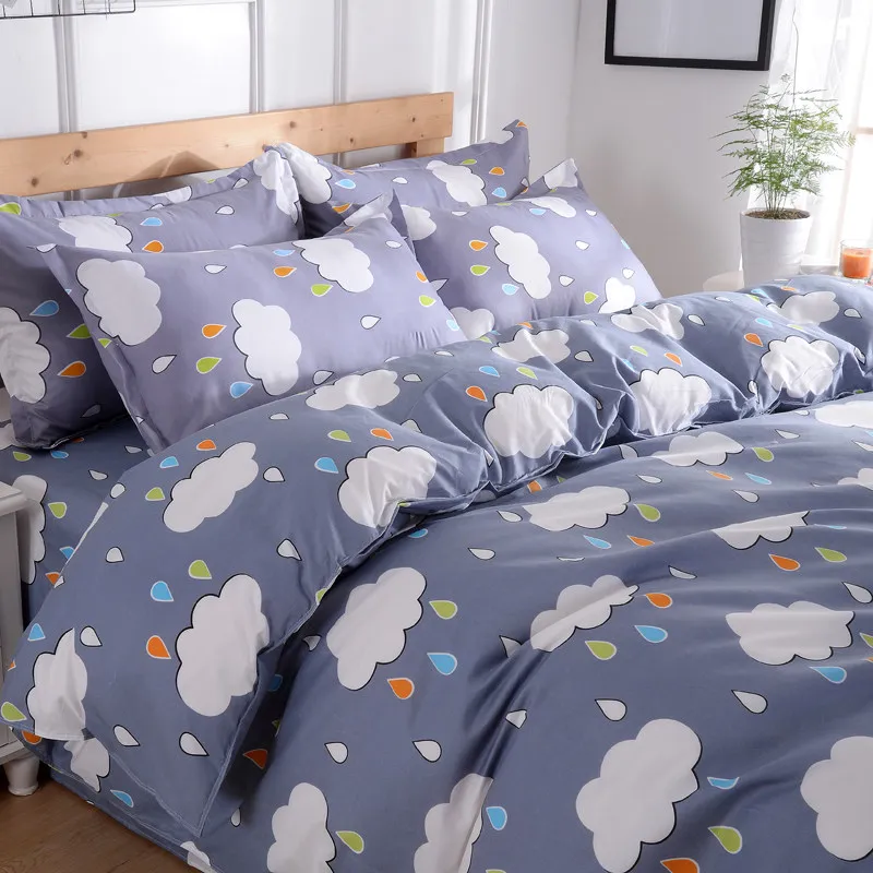 Лаконичный стиль Комплект постельного белья из полиэфирной ткани Твин одеяло