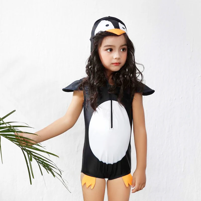 Детский купальный костюм для девочек милый с дельфинами цельный малышей шапочка