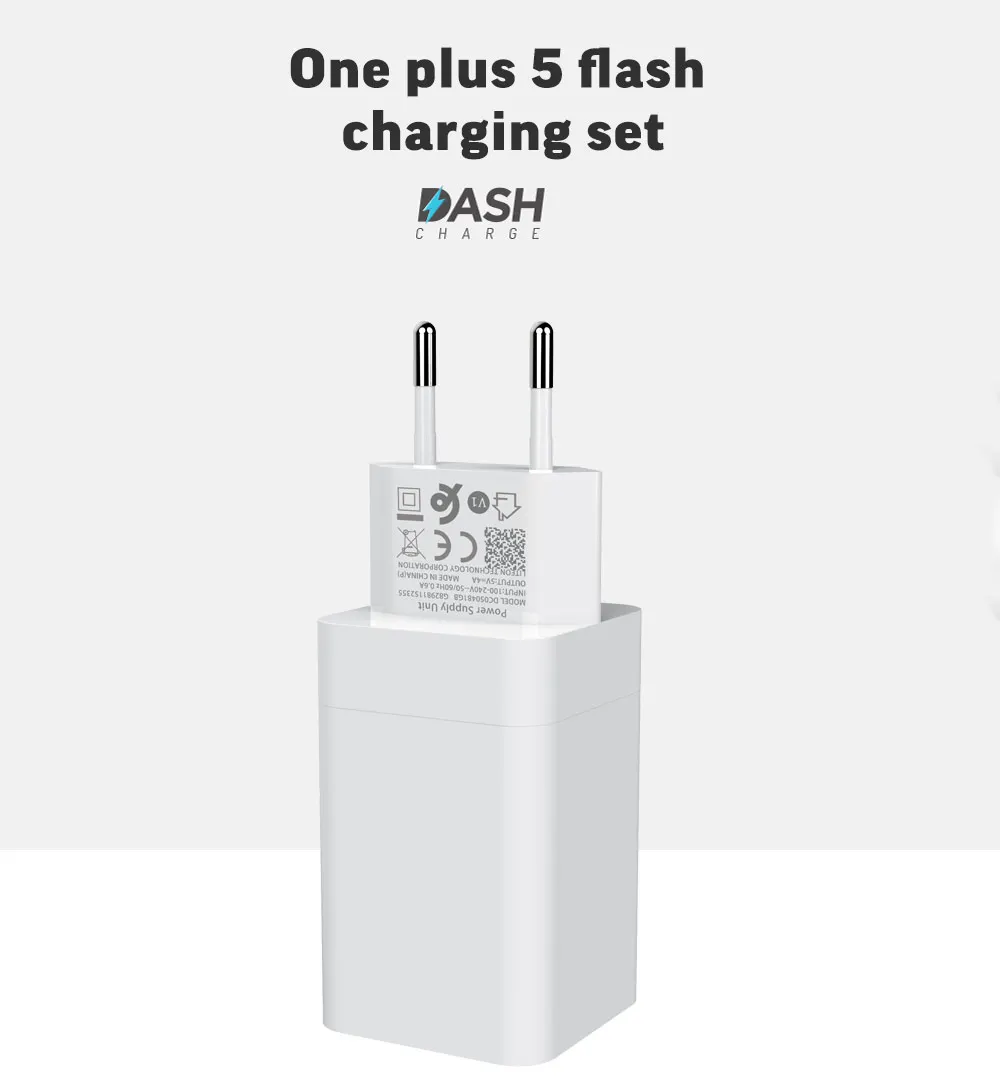 OnePlus 5 Оригинальное зарядное устройство 5В/4А Быстрая зарядка с кабелем type-C Быстрая зарядка настенный адаптер питания для OnePlus 3 3t 5 5T 6 6T