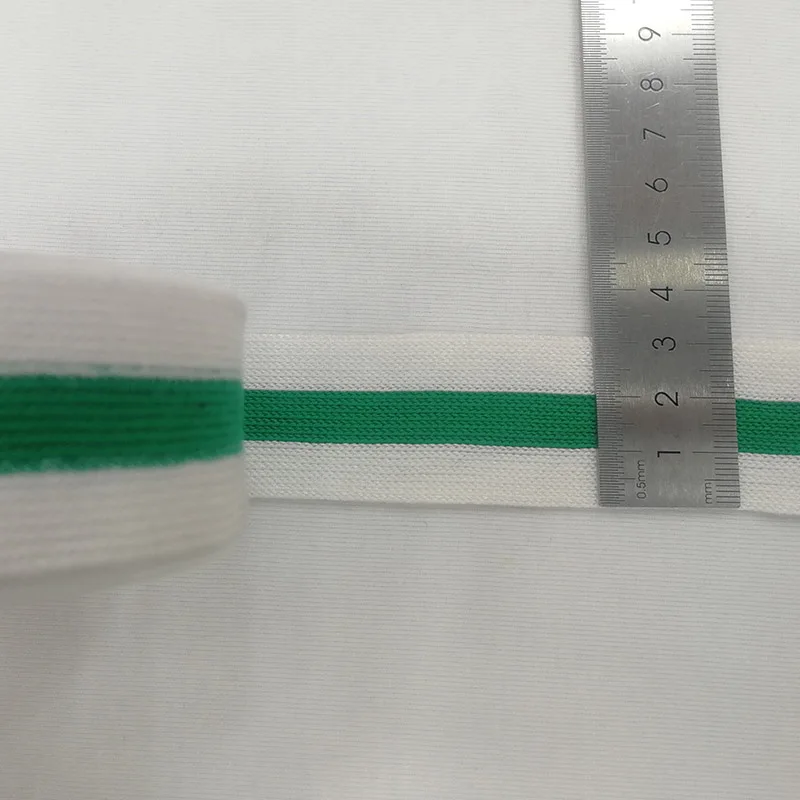 white green white JIETAI мерсеризованный хлопок тесьма с контрастной полоской ребра лента для одежды аксессуары для одежды DIY Красочные Швейные аксессуары - Цвет: white green white