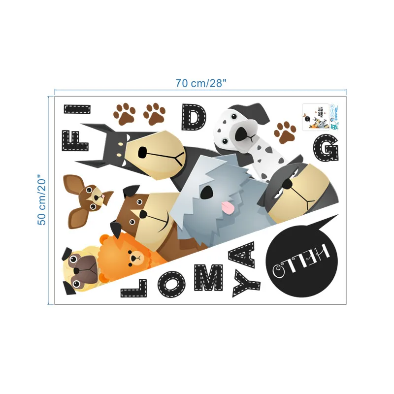 Мультяшная собака семейная дверь настенная наклейка на холодильник для детской