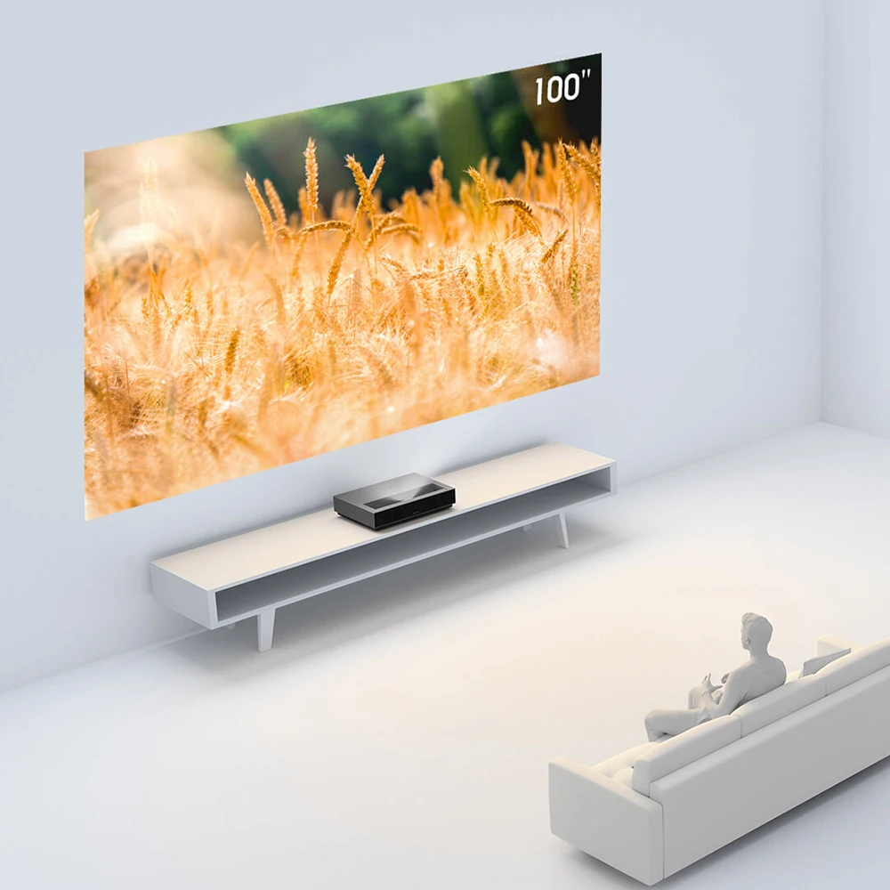 Xiaomi Fengmi 4k Laser Projector Cinema 150 Inch ALPD Light Source 4K 3D 2GB 64GB bluetooth 4.0 MIUI TV Projector Speaker