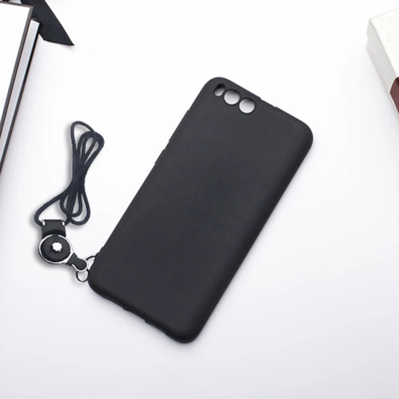 HOPELF Fitted Case for Xiaomi Mi6 Silicone Cute Pink Black Lanyard Coque Cover Mi 6 |