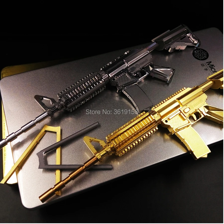 Металлический 3D нано пазл M4A8 модель оружия карбина набор игрушек DIY лазерная