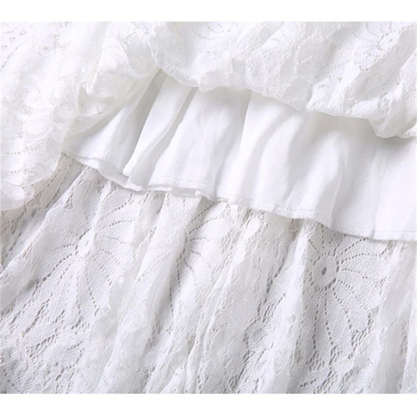 Женское кружевное платье с длинным рукавом элегантное облегающее белое средней