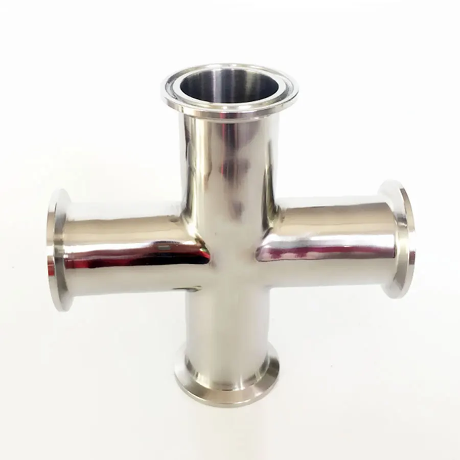 

57mm 2.25" Pipe OD x 2.5" Tri Clamp Cross 4 Ways Splitter SUS 304 Stainless Sanitary Fitting Homebrew Beer Wine