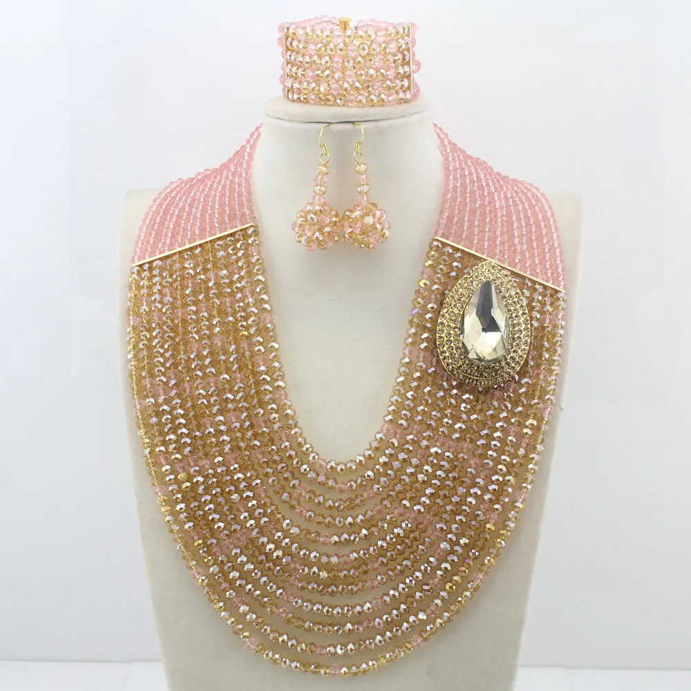 Новейший дизайн наборы свадебных ювелирных изделий африканские бусины