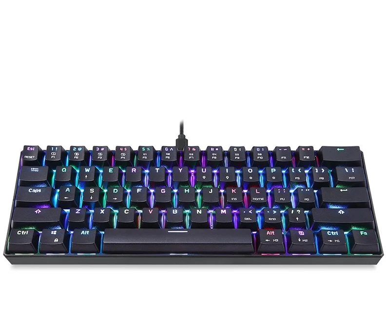 MOTOSPEED CK61 Проводная Механическая клавиатура RGBLED подсветка 61 клавиша USB 2,0 Kailh BOX синие переключатели игровая клавиатура для ПК рабочего стола