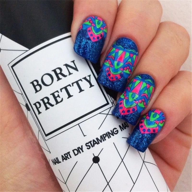 BORN PRETTY прямоугольный для нейл арта штамп шаблон штамповочных плит Цветочные