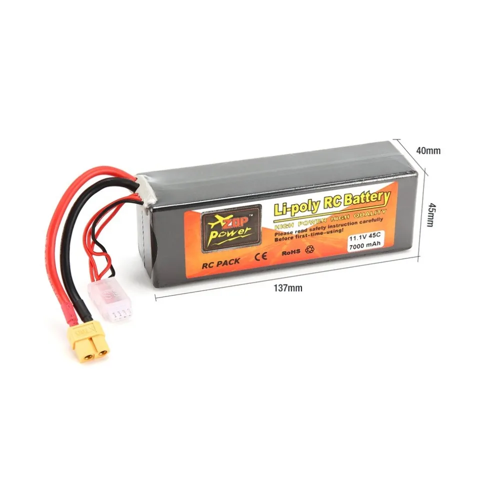 ZOP мощность 11,1 В 7000 мАч 45C 3S 1P Lipo батарея XT60 разъем Перезаряжаемый для RC гоночный Дрон Квадрокоптер вертолет модель автомобиля лодки