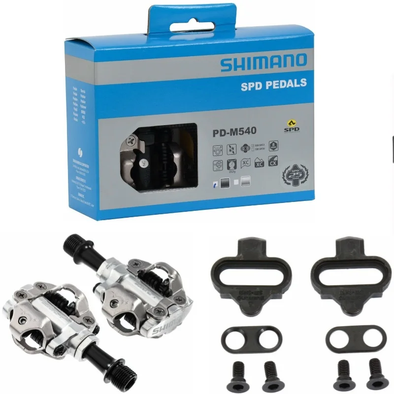 Shimano PD M540 педали черный/Серебряный MTB велосипеда байка самофиксирующиеся педаль