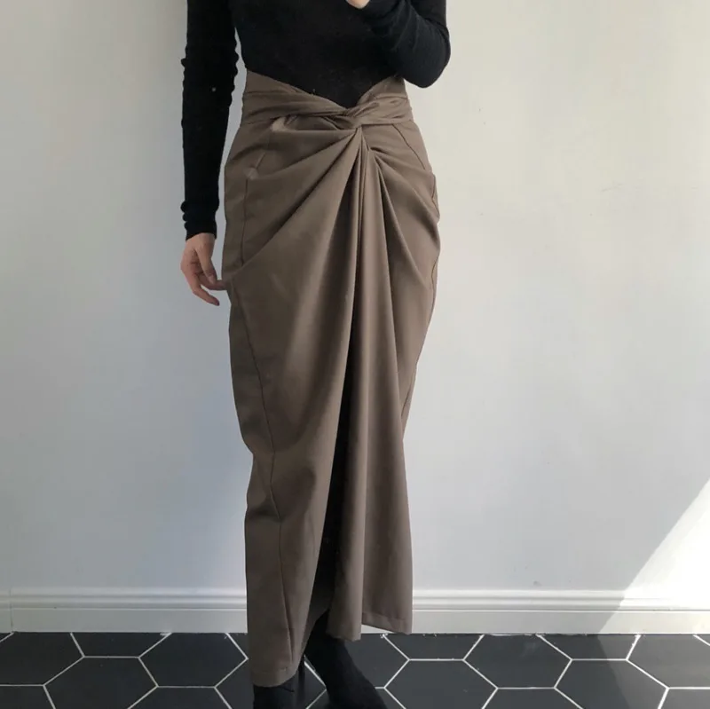 Женская плиссированная юбка LANMREM Однотонная с высокой талией весна-осень 2019 |