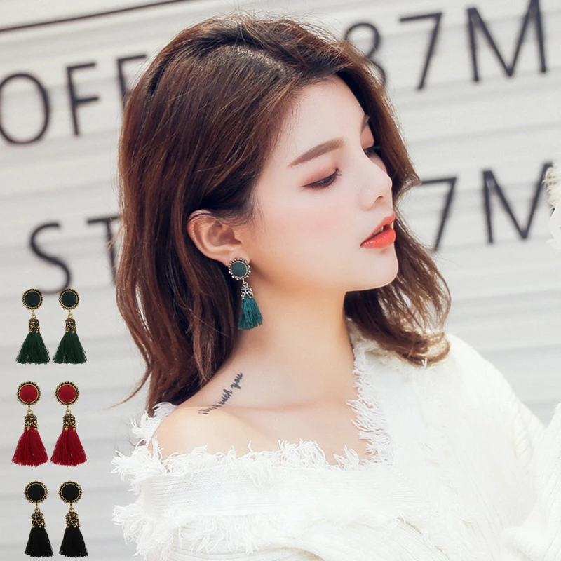Женские серьги-капельки boho модные серьги с кисточками в этническом стиле |