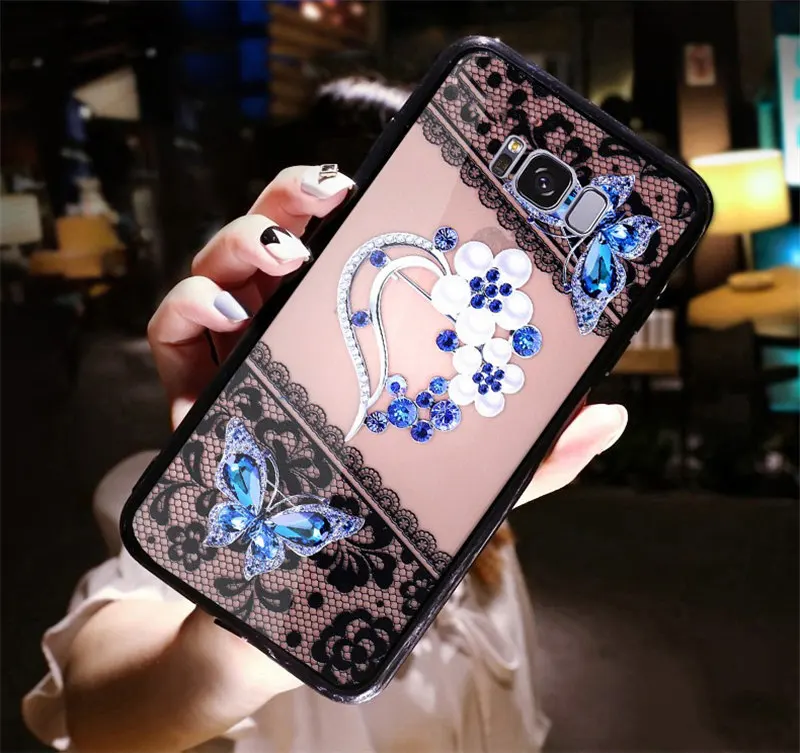 3D цветочный чехол для телефона samsung Galaxy S10 плюс S10e с сияющими блестками