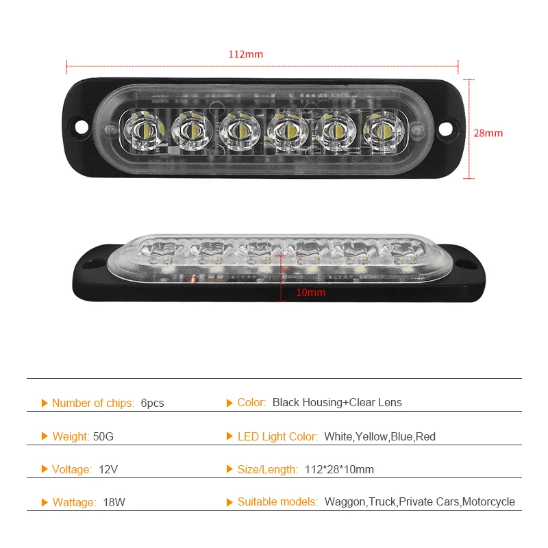 1 шт. водонепроницаемый ультратонкий сигнальный сигнал для грузовика 12
