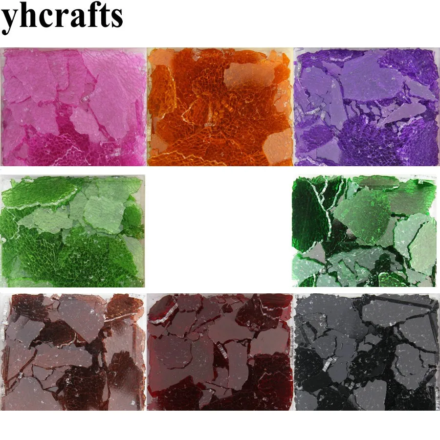 

600Gram/Lot,12 color transparent ice crack glass mosaic tile,Mosaic lantern,Marble mosaic,DIY mosaic flowerpot,Craft material