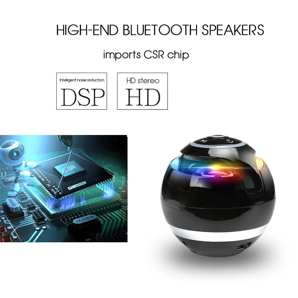 Abuzhen Портативный Мини Bluetooth динамик беспроводной Handsfree LED сабвуфер TF FM Музыка с