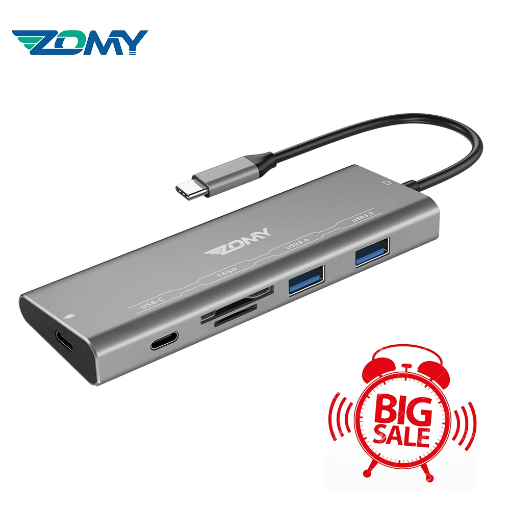 Zomy алюминиевый Портативный hdd док-станция type-C к TF SD карта адаптер usb-c USB 3 1