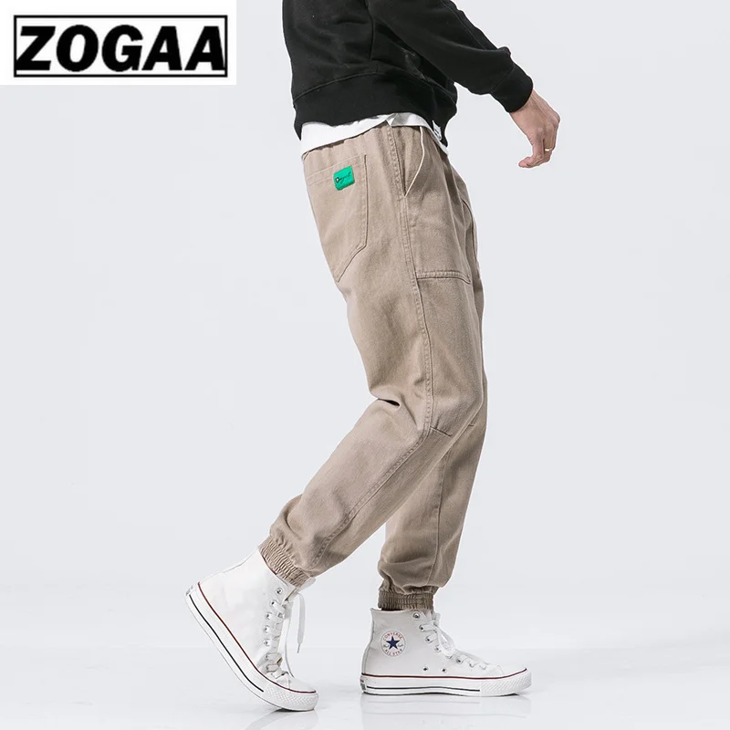 Брюки карго ZOGGA мужские однотонные легкие штаны до щиколотки со шнурком