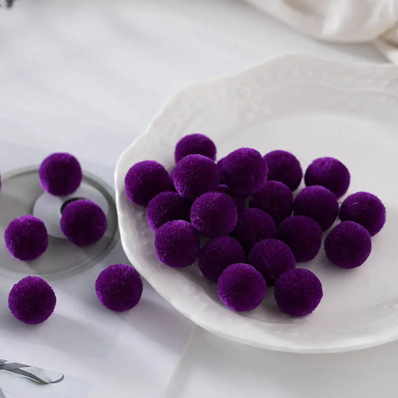 C36 Dark Purple Высокое качество 60 шт. 15 мм разноцветный помпон мех ремесло DIY мягкие помпоны свадебные украшения, шитье/клей на ткани аксессуары - Цвет: C36 Dark Purple