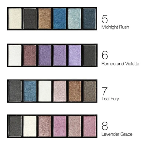 6 цветов Glamorous Smokey Eye блеск Тени для век Палитры Макияж косметический |