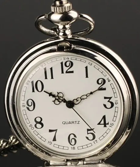 Серебристые античные мужские художественные кварцевые часы с откидной крышкой и