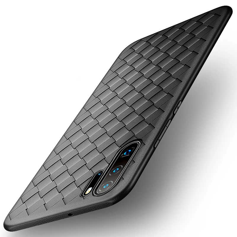 Роскошный Плетеный силиконовый чехол для телефона Huawei P30 pro Модный с текстурой