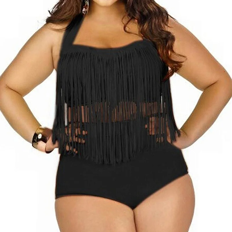 UMLIFE Большая распродажа сексуальное бикини большого размера бахрома купальник с