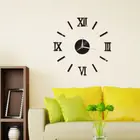 Настенные часы с зеркальной поверхностью, современные большие настенные украшения 3D сделай сам с наклейками для дома и офиса, 4 цвета