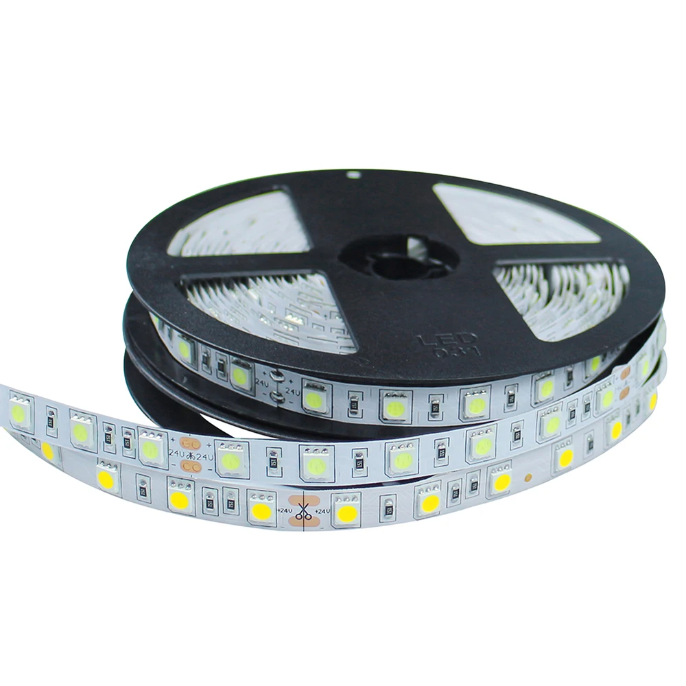 Светодиодная лента RGB гибкая DC 24 В SMD 5050 300LED 5 м лампа теплый