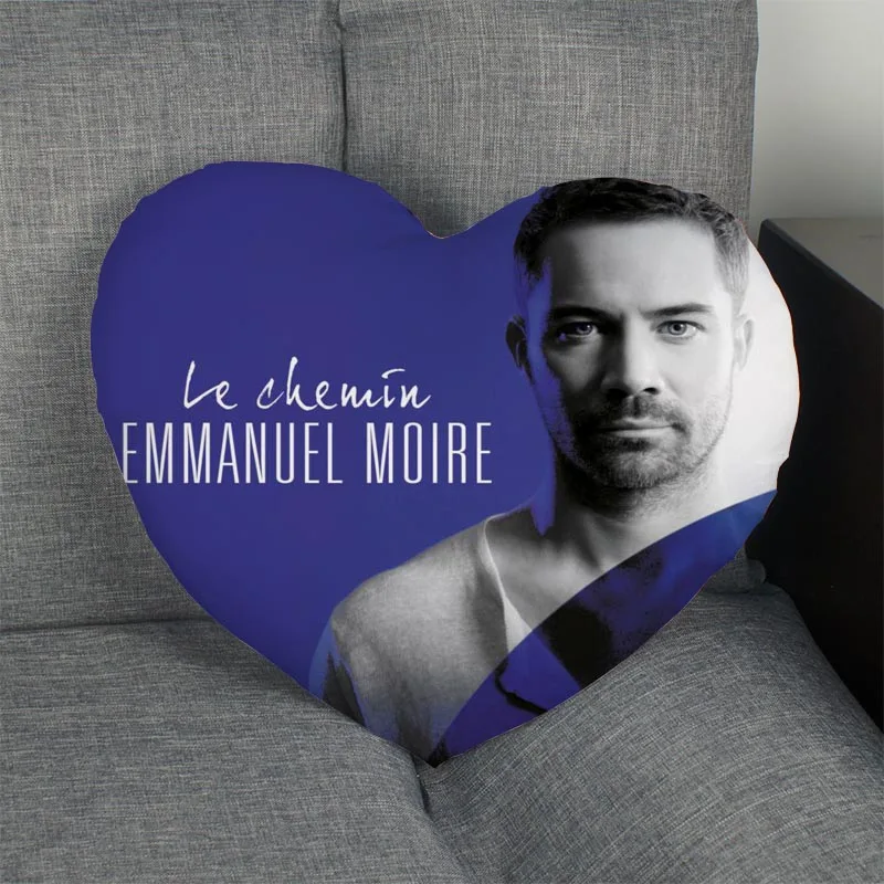 

Custom Emmanuel Moire Heart Shape Pillow Cover Custom Zipper Pillowcase Cover Wedding Home Office Decorative 1pcs custom
